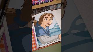 relaxing ASMR coloring Belle 🩵 Disney color by numbers book #coloriagemystère #asmrcoloring #disney