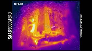 SAAB 9000 Aero engine warm up (with thermal camera)