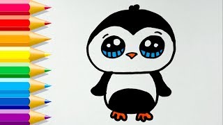 Cómo dibujar un PINGÜINO Kawaii 💙 How to Draw a Cute Penguin Easy