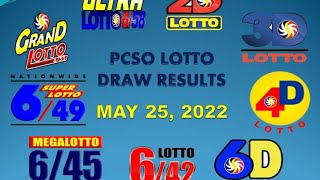 May 25,2022 Pcso Lotto Draw Results P129M Jackpot Prize 6/55 Grand Lotto #2d #3d #4d