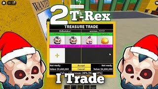 I Trade My 2 T-Rex for 24 Hours in Bloxfruit..(And I got gas fruit)🤯