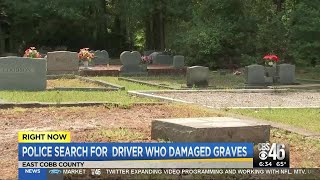 Driver damages several grave sites inside Cobb County cemetery