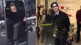 StrayKids Hyunjin arriving to Versace's store in Ginza, Tokyo today