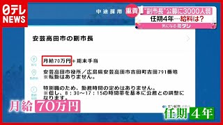 月給７０万円？ 副市長公募に“３０００人”が応募、転職サイトで　広島・安芸高田（2021年1月27日放送「news every.」より）