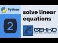 Solve Linear Equations in Python