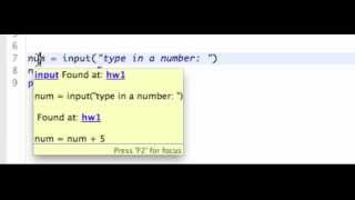 Intro To Python: Input Statement