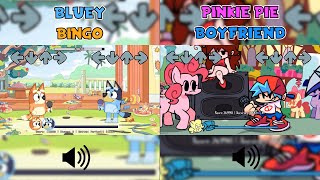 FNF: Bluey & Bingo VS Pinkie Pie & Boyfriend // Song Smile █ Friday Night Funkin' █