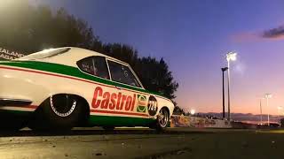 NITRO POWERED CASTROL MAZDA RX2 DRAG LAUNCH CURRAN BROTHERS RACING