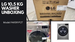 LG 10,5kg Front loader Washing Machine Unboxing | model F4V5RYP2T Washer Unboxing