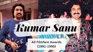 Kumar Sanu | All Filmfare Awards | 1990 - 1994 | Rare Video | 5 Filmfares in a Row | Record