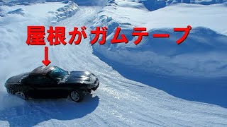 屋根がガムテープになっても気にせずドリフトするロードスターin雨竜サーキット