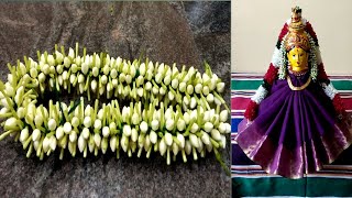 ಮೊಗ್ಗಿನ ದಿಂಡು ಕಟ್ಟುವ ವಿಧಾನ |How to make jasmine flower garland in kannda|ಮಲ್ಲಿಗೆ ದಿಂಡು ಸುತ್ತುವ ವಿಧಾನ