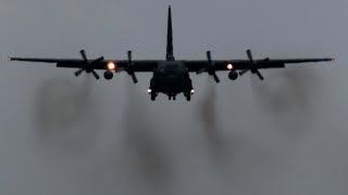 [C-130H Hercules] Atmospheric Approaches with Four Black Smokes [JASDF] Japan Air Self-Defense Force