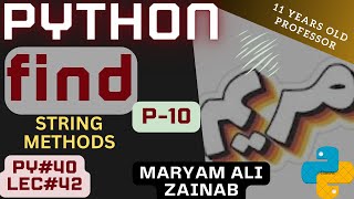 Python String find Method [PY#40] [Lec#42]