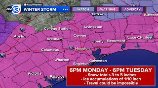 WEATHER ALERT: Winter Storm Warning begins 6 pm Monday, dangerous travel through Tuesday