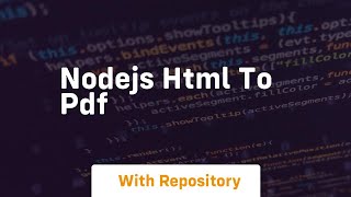 Nodejs html to pdf