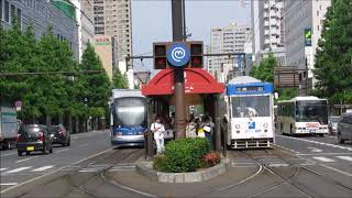 岡山電軌軌道 岡山駅前電停　電車発着シーン詰め合わせ