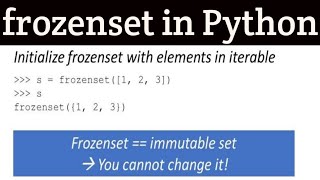 FROZENSET IN PYTHON PROGRAMMING || PYTHON PROGRAMMING IN TELUGU