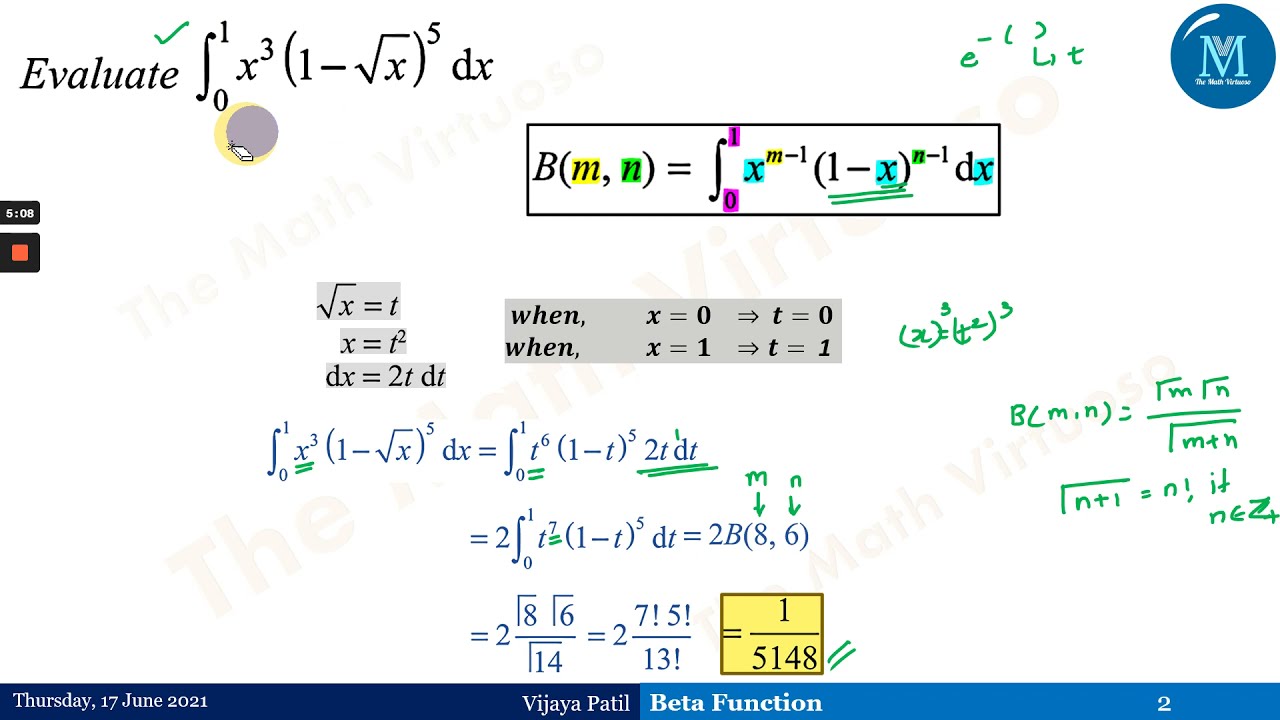 Beta Functions Problems By Definition Part 1 Youtube