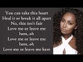 little mix ~ love me or leave me ~ lyrics