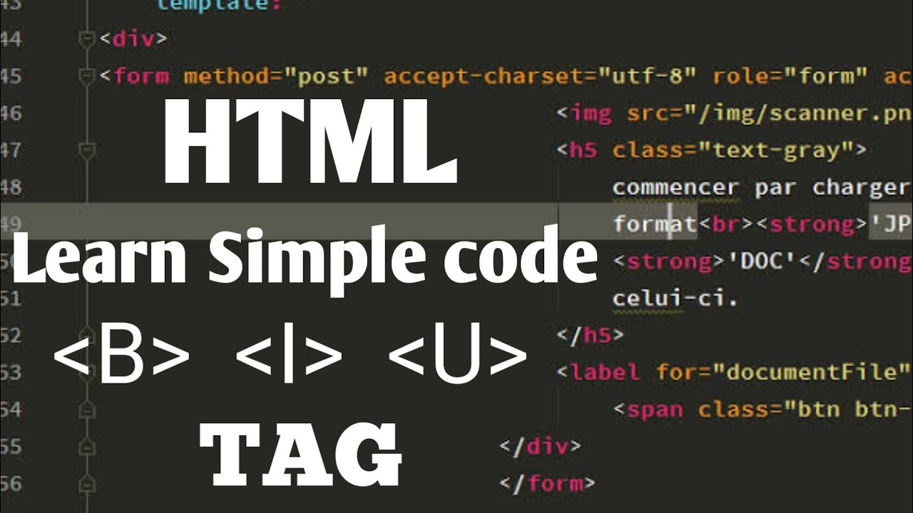 HTML Basic Code Using Bold,Underline & Italic Tags Easy Concept Part -4 ...