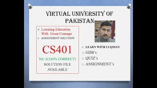 CS401 assignment 3 solution