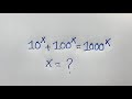 Maths Olympiad | Exponential Equations For Competitive Maths Exams. 10^x +100^x =1000^x