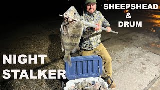 GIGGING For SHEEPSHEAD And DRUM {SPEAR CLEAN COOK}