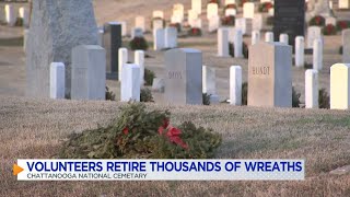 Volunteers retire thousands of wreaths in Chattanooga