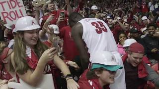 Alabama celebrates with fans after beating Auburn