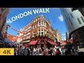 LONDON Walk First Days of Summer 4k | China Town | Carnaby Street | Oxford Street | Oxford Circus |