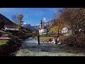 Flight Over Church in Ramsau, Berchtesgaden, Germany. (Stock Footage)