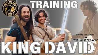 Training the most famous slinger of all time for "The House of David"