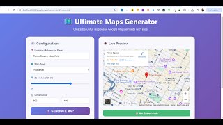 Build a Google Maps IFrame HTML Embed Code Generator Tool in Browser Using HTML & JavaScript