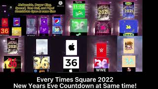 Every Times Square 2022 NYE Countdown Concepts at Same a time!
