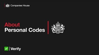 Identity verification: personal codes for Companies House