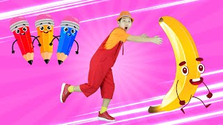 Funny Drawing Pencils (Yellow, Blue, Green, Red ) Best Learning Video for Toddlers Learn Colors