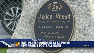 Fallen high school football player honored at New Prairie game