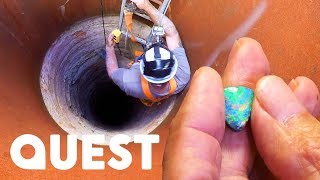 Pete Risks His Life Scaling Down A Shaft To Find Precious Black Opal | Outback Opal Hunters