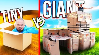Tiny VS GIANT Box Forts Challenge!