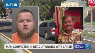 Man convicted in deadly wrong-way crash killing 68-year-old man