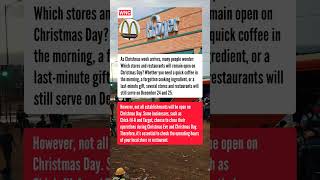 Stores and Restaurants Open on Christmas Eve and Christmas Day 2024 #shorts #short #news