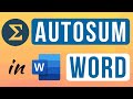 How to use autosum formula in microsoft word | FACTTRAIT