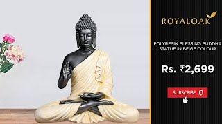 Royaloak | Polyresin Blessing Buddha Statue in Beige Colour