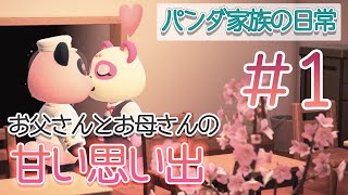 【あつ森アニメ】パンダ家族の日常#1『 お父さんとお母さんの甘い思い出』