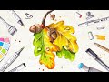 How to draw an acorn | Coloring with Copic markers #shorts #markertutorial #markerdrawing