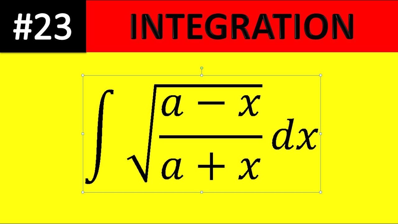 Integral Root(a-x)/ Root(a+x) Dx ||wbchse Class 12 Math SN DEY Solved ...