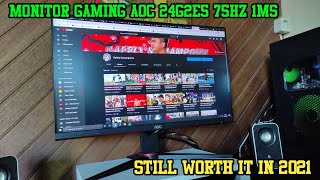 UNBOXING \u0026 REVIEW GAMING MONITOR AOC 24G2E5 !! 2021 (WORTH IT SIH)