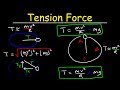 Uniform Circular Motion - Calculate Tension Force In a Horizontal & Vertical Circle
