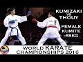 FINAL. Female Kumite -55kg. KUMIZAKI (BRA) vs THOUY (FRA). 2016 World Karate Championships